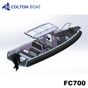 700 cm Aluminium-Boots- und Rippenfischer-Mittelkonsolenboote mit D-f&ouml;rmigem Rohr