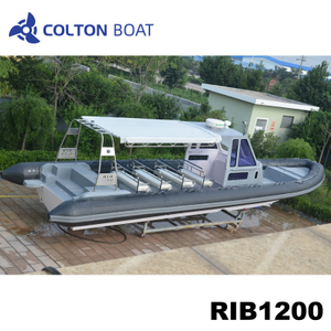 Barcos infl&aacute;veis ​​Hypalon de fibra de vidro comercial de 1200 cm para venda